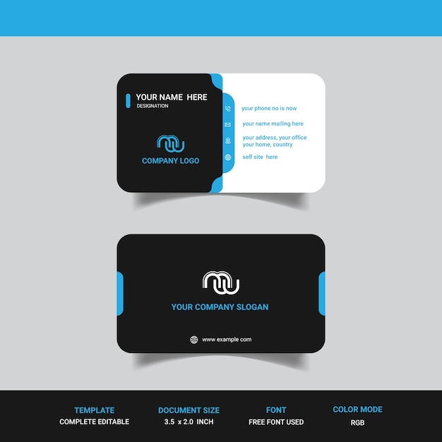 Stylish modern business card template design