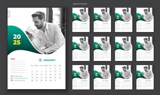 Stylish Modern Calendar Design Template 2025
