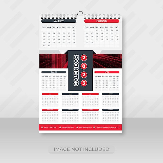 Stylish New Year 2023 Wall Calendar Design