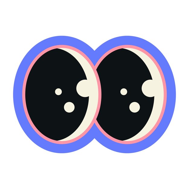 Stylish oog icoon Groovy stijl ogen Abstract retrostyle ogen y2k Helder vector ogen