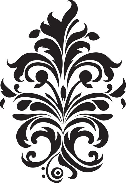 Stylish ornamental touch vector icon design chic elegance zwart decoratief element