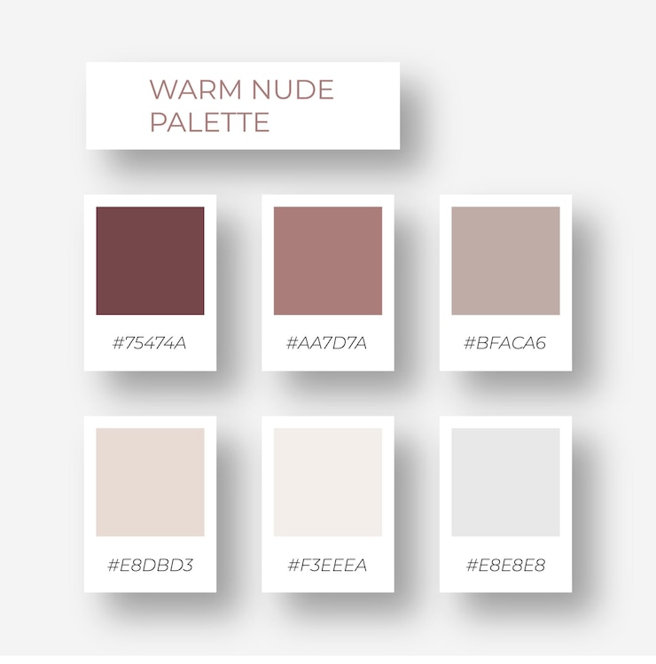 Vector stylish pastel nude set color pick pastel pallete set. trendy nude modern colors soft and cozy