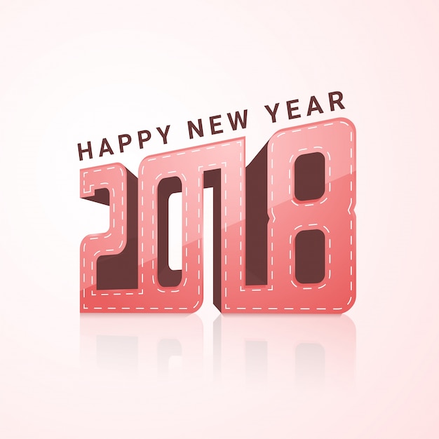 바느질 효과가있는 세련된 분홍색 텍스트 2018
