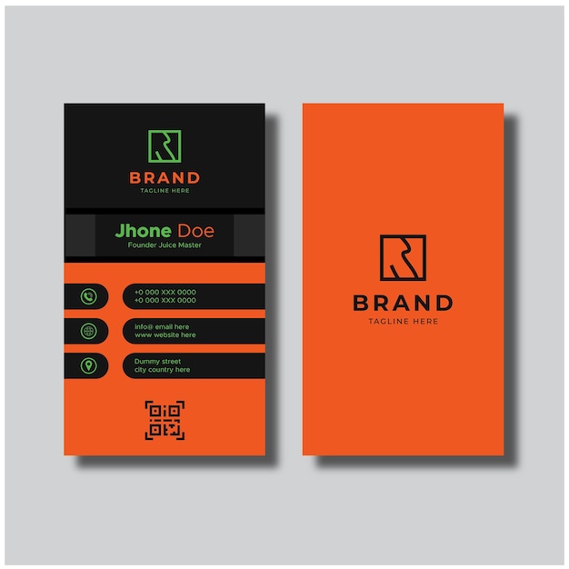 Vector stylish portrait business card