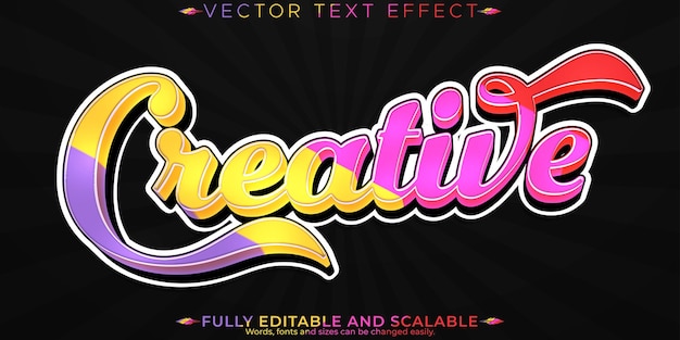 Vector stylish post banner text effect editable trend and marketing text style