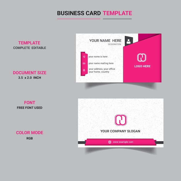 Stylish and professional creative corporate business card template design