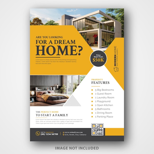 Vettore stylish real estate flyer template design layout