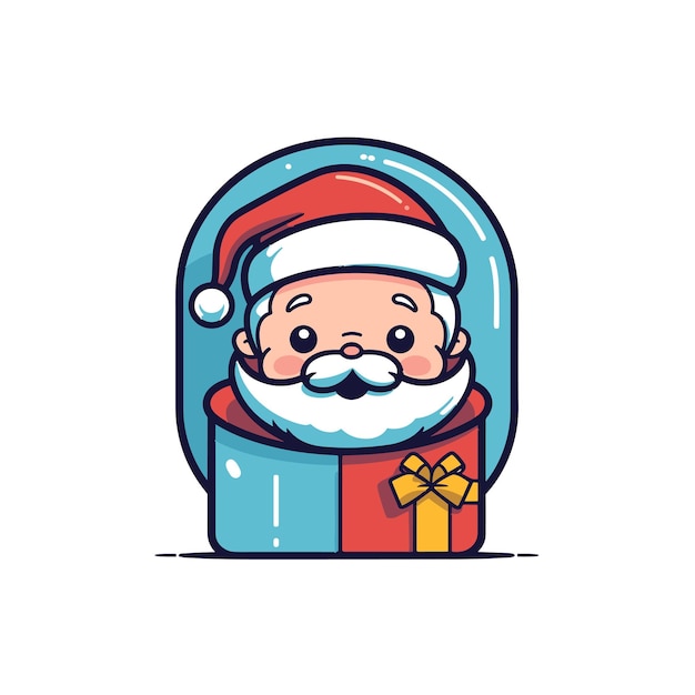 Stylish Santa with Strong CartoonStyled Outlines