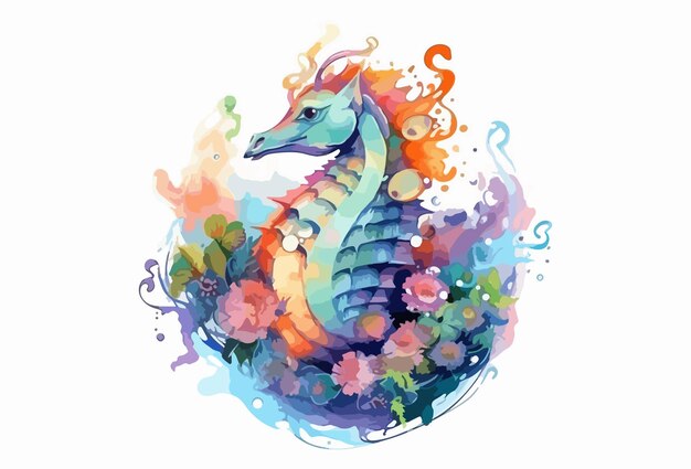 세련된 Seahorse 로고 티셔츠, OceanInspired Designs generative ai로 패션에 뛰어들다