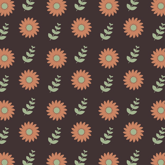 Vector stylish seamless floral pattern with beautiful flowers and leaves