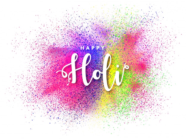 stylish text happy holi on color splash background can be used a