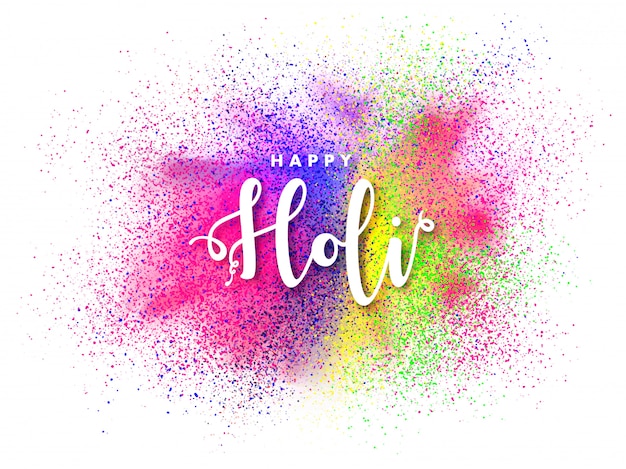 Stylish text Happy Holi on color splash background can be used a