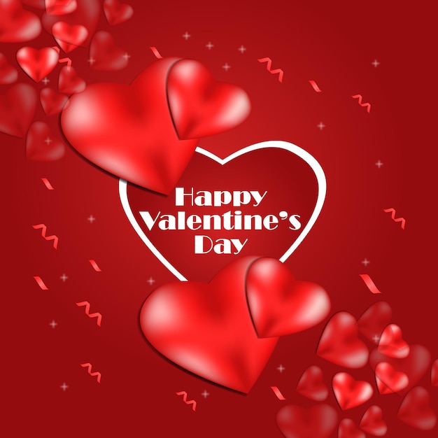 Stylish Valentine's day social media squire banner and web ads design.