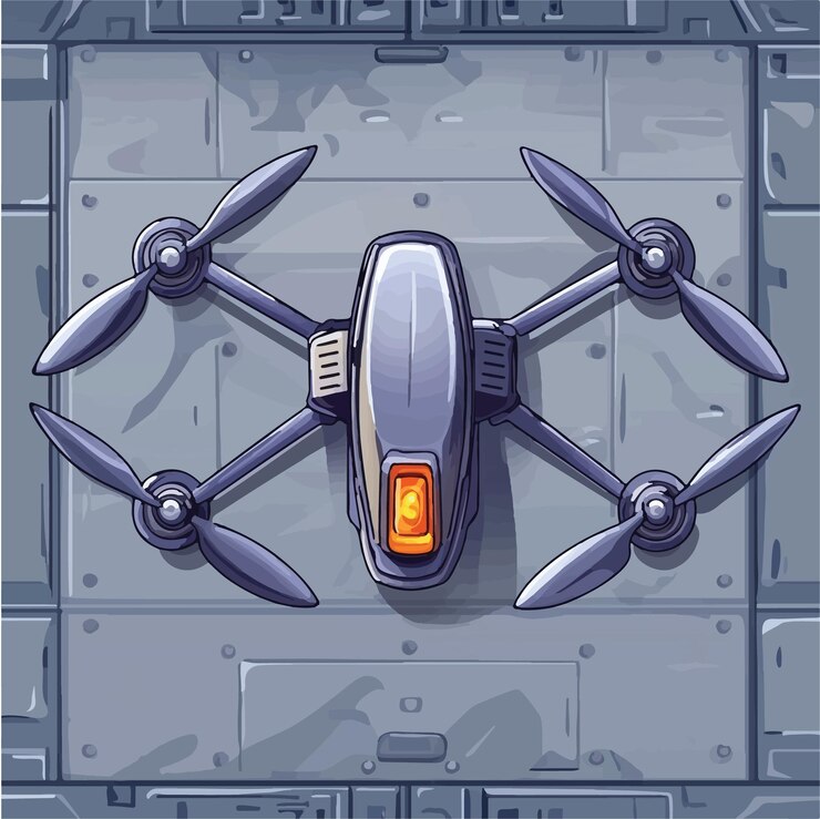Vector stylish vector illustration of a drone with propellers