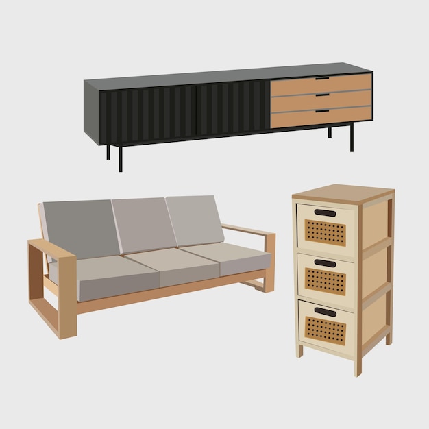 Vector stylish vectorized furniture