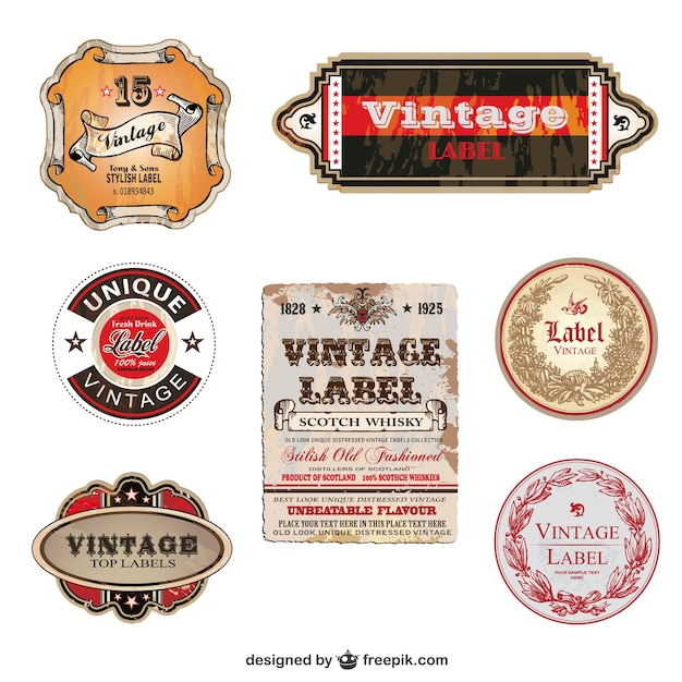 Stylish vintage labels