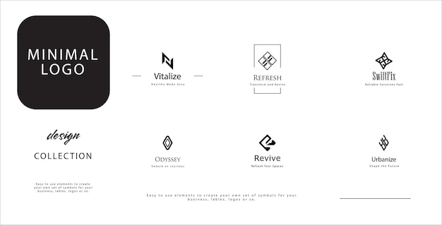 Vector stylish web icons trendy and hip logo set with a modern flair