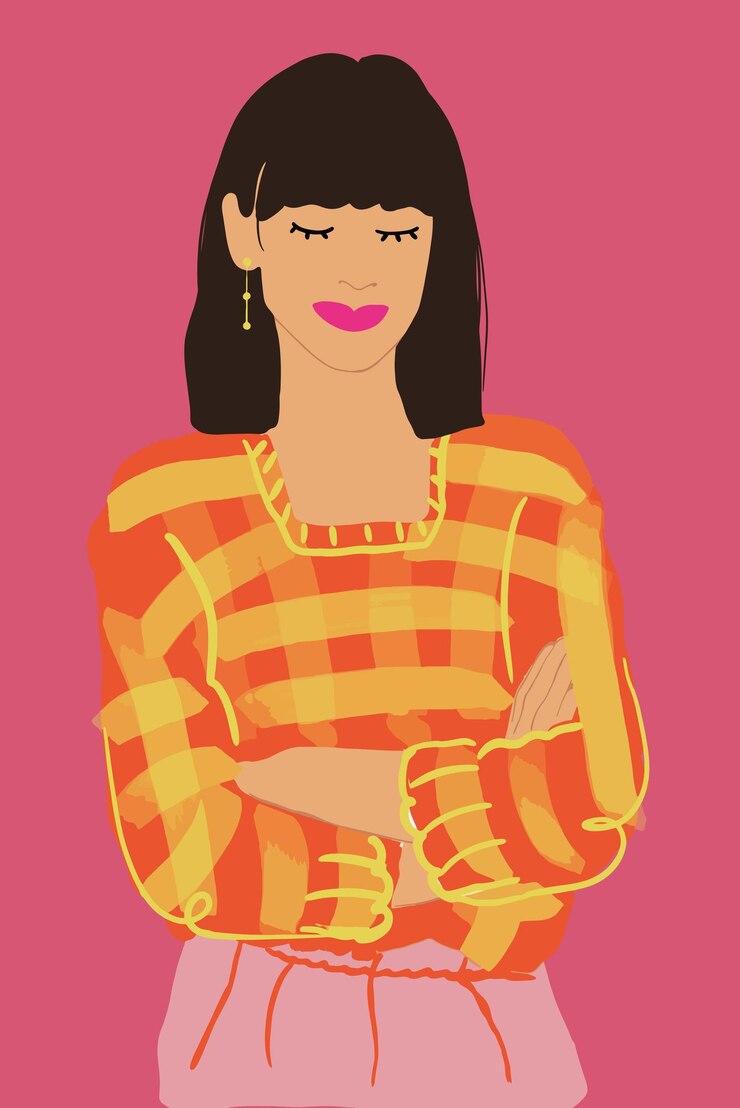 Stylish woman on background