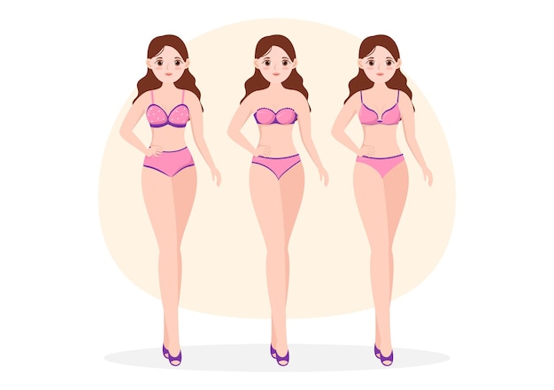 Stylish woman lingerie, bra and undies underwear with pink and purple color illustration