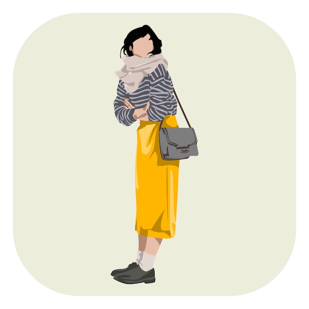 Stylish Woman Vector Design Illustrator