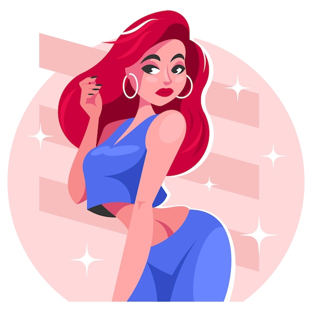 Vector stylish woman