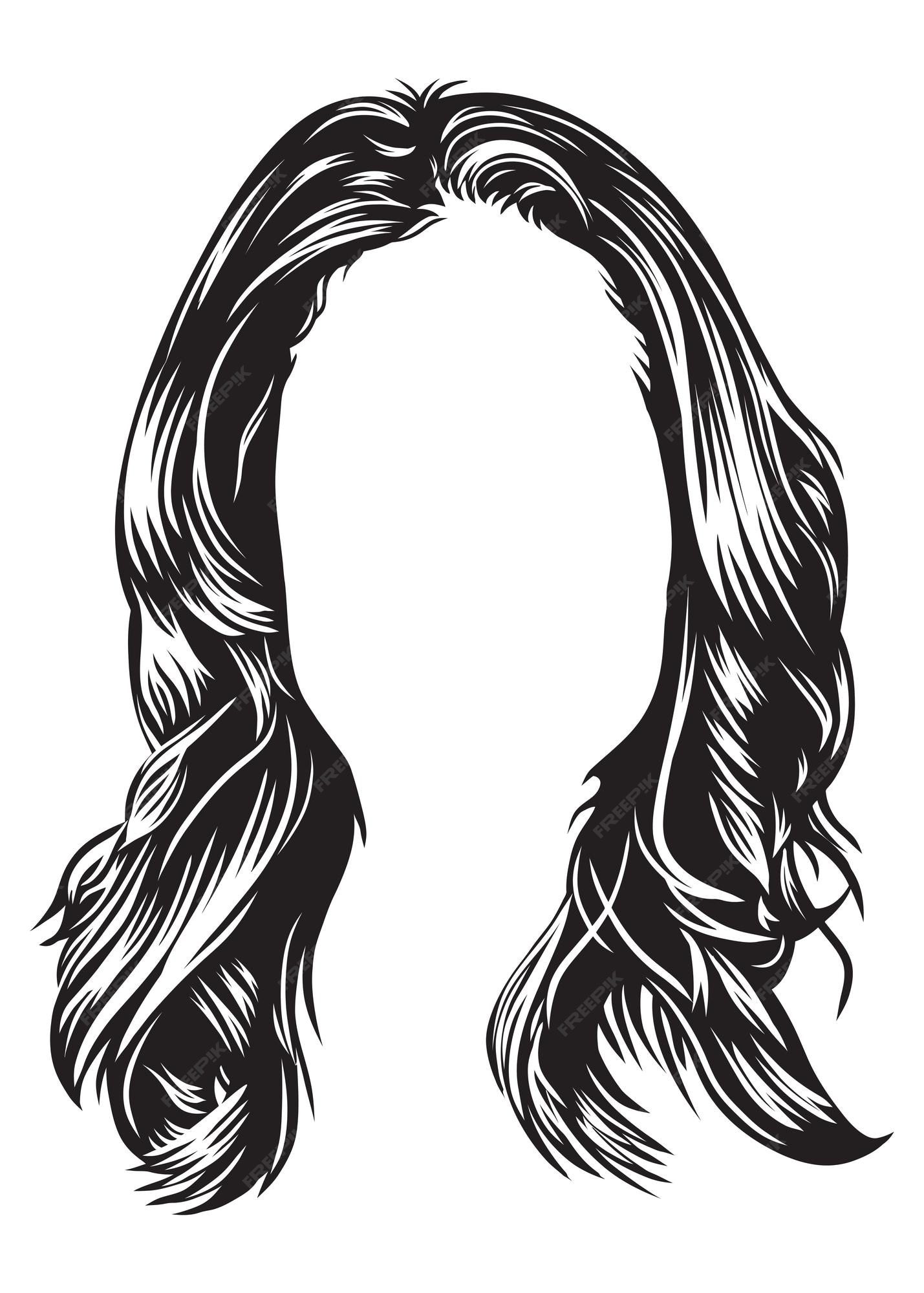 black wigs clip art