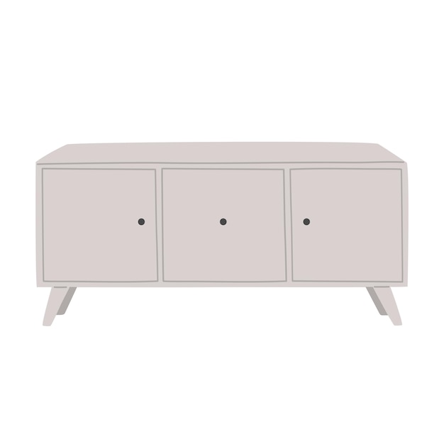 Vettore eleganti buffet in legno per un accogliente appartamento in stile scandinavo, colore grigio. mobili per la casa