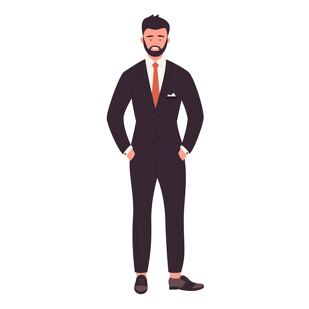stylish young businessman in elegant suit