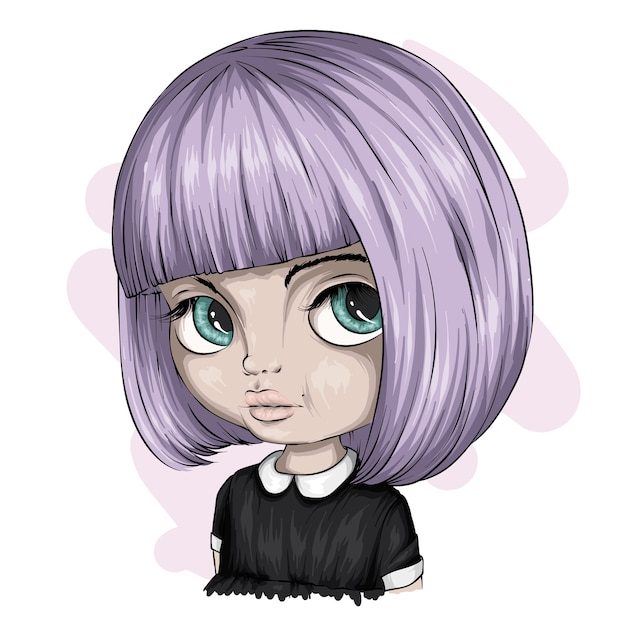 Stylish young girl cartoon