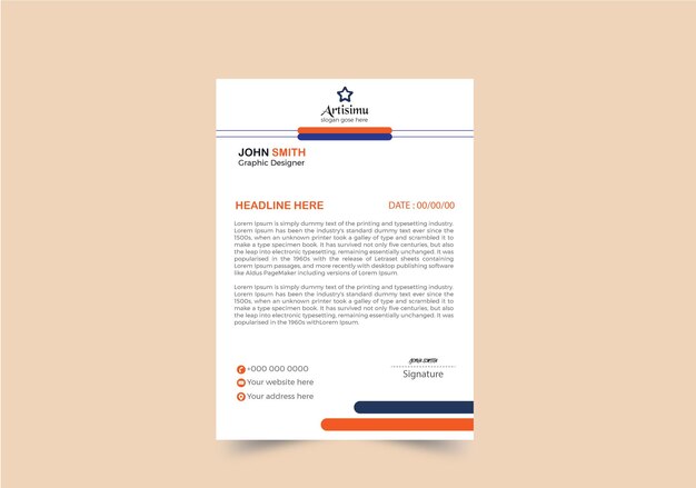 Stylist letterhead design with white color background