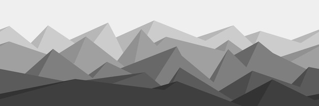 Vector stylization of a mountain landscape seamless border 3d imitation banner