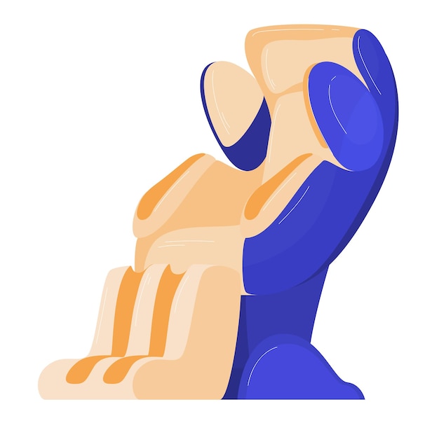 Stylized abstract human hand in harmony gesture blue and orange conceptual design of support and