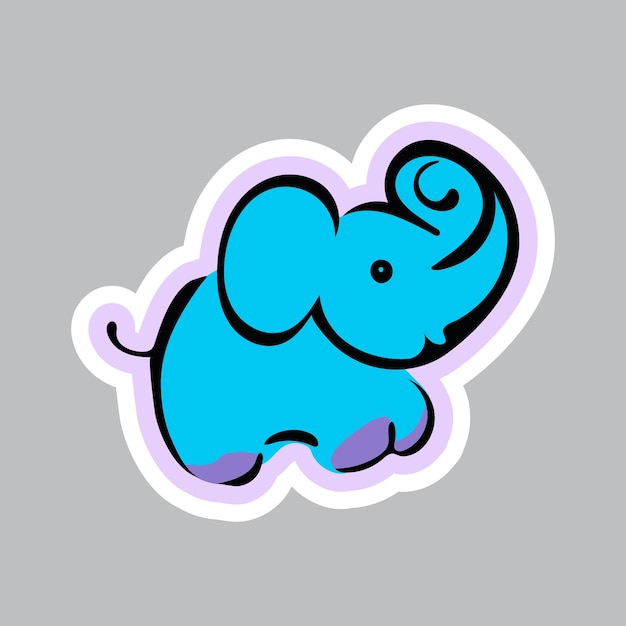 Vector stylized baby elephant illustration