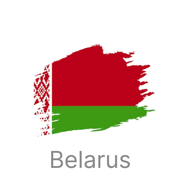 Stylized belarus flag with a traditional motif