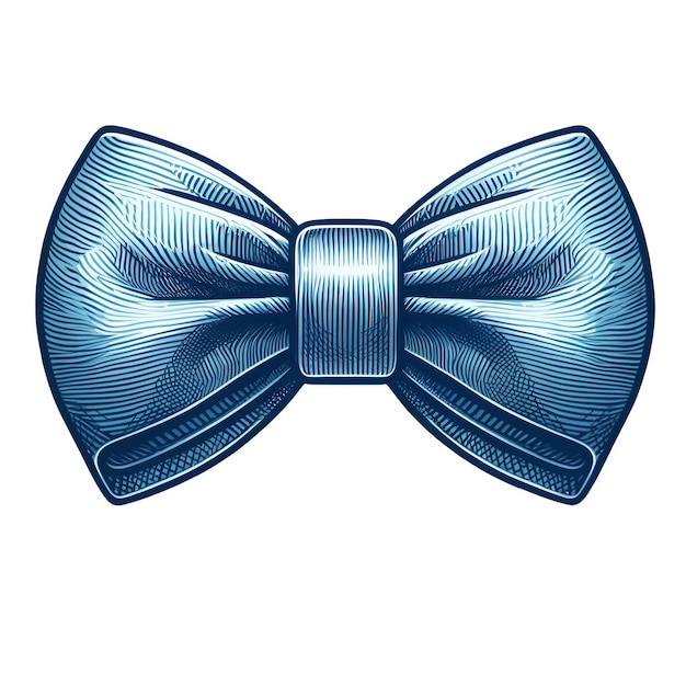 Stylized Blue Bow Tie ThreeDimensional Illustration