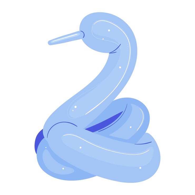 Vector stylized blue snake coiled with protruding tongue modern graphic of serpent wildlife theme vector