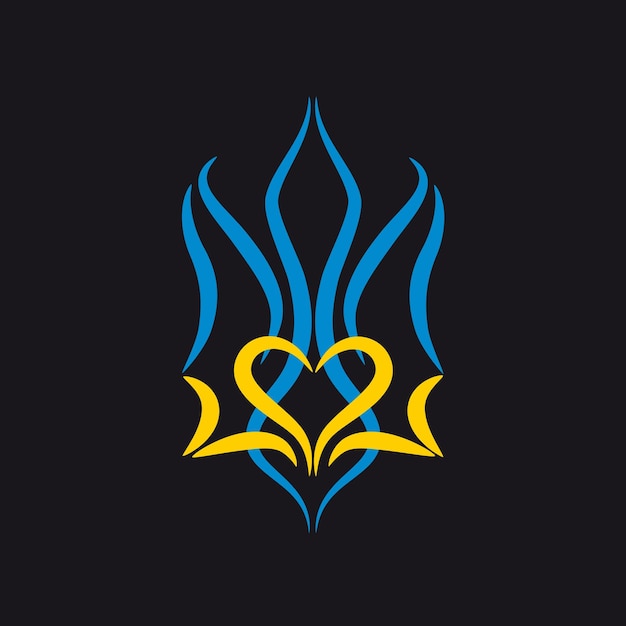 Vettore stemma stilizzato dell'ucraina nei colori nazionali