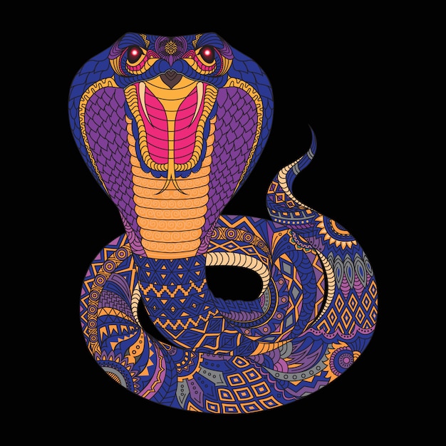 Cobra stilizzato in stile etnico