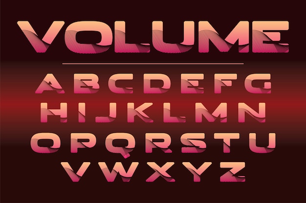 Stylized colorful font and alphabet for logo