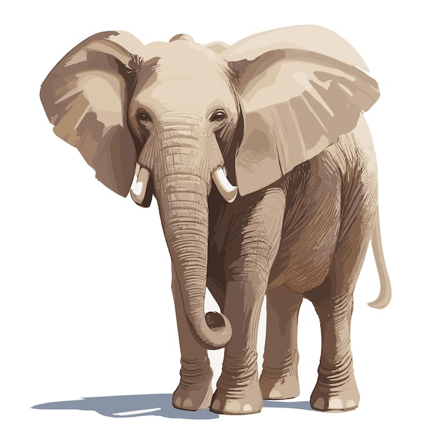 Вектор Стилизованный вектор слона, готовый к редактированию иллюстрации