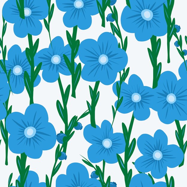 Vector stylized forgetmenots in flat style vector seamless pattern