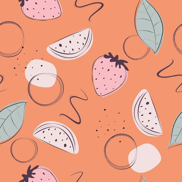 stylized fruits pattern design