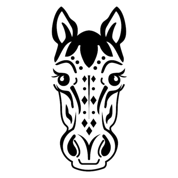 Stylized horse head chinese zodiac sign