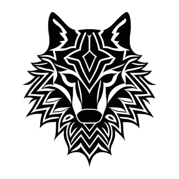 Stylized image of a wolf black and white