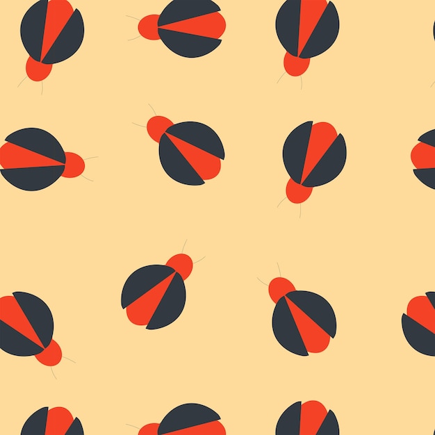 Vector stylized insects pattern ladybugs on a pattern for textiles wallpapers backgrounds