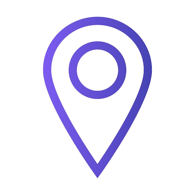 Stylized location pin icon representing navigation and mapping commonly used in digital applications