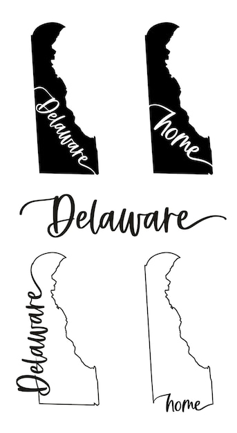 デラウェア州のベクトル図の米国の状態の様式化された地図