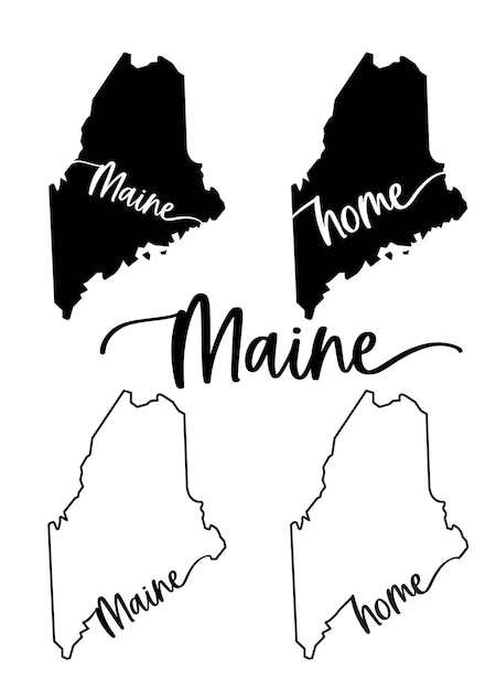 ベクトル 米国メイン州のベクトル図の様式化された地図