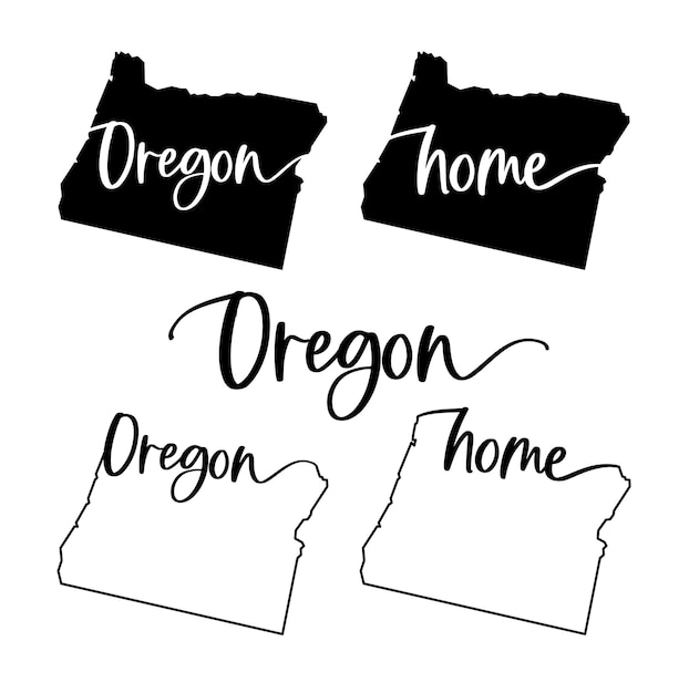 Stylized map of the US Oregon State vector illustration