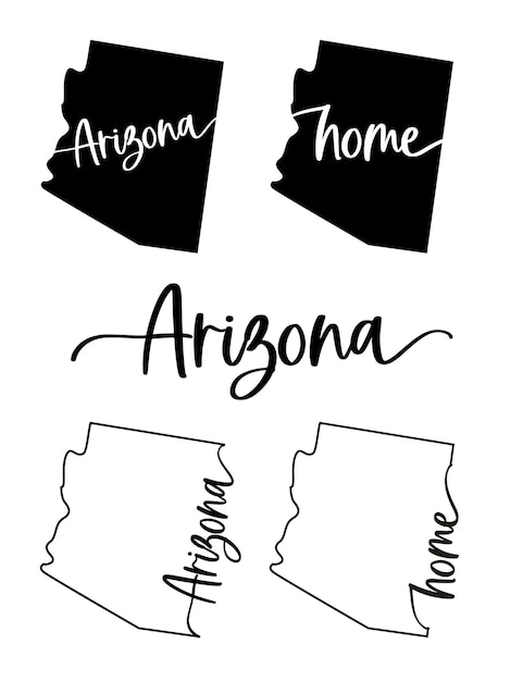 Stylized map of the US state of Arizona vector illustration